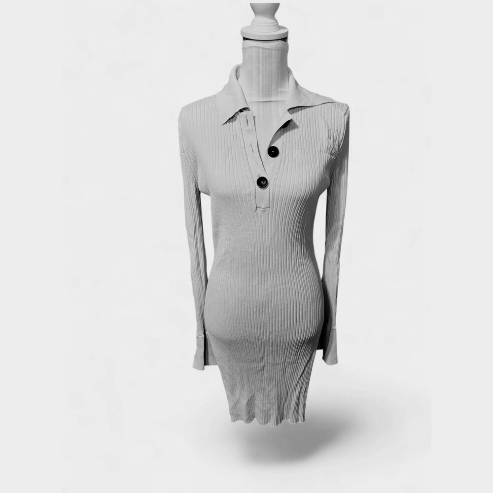 ERIKA CAVALLINI Cream Long Sweater Ribbed Size M